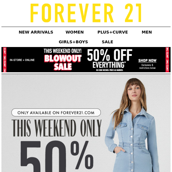 50% Off Forever 21 Promo Code & Coupon - December 2023