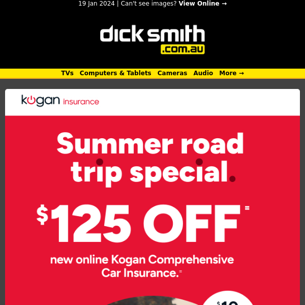 $125 OFF Kogan Comprehensive Car Insurance new online policies!⁼