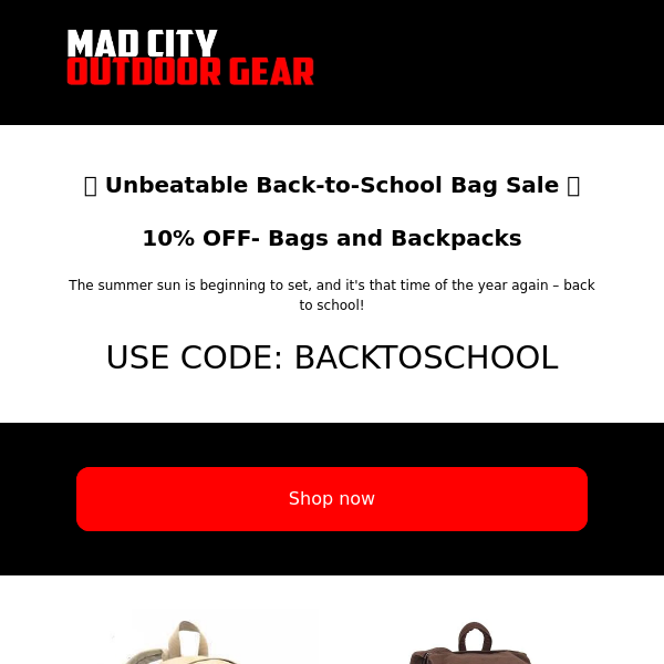 Get Ready for School with 10% OFF Bags and Backpacks!