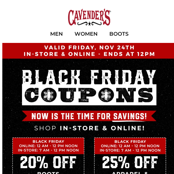 Save 25% Off Apparel + 20% Off Boots