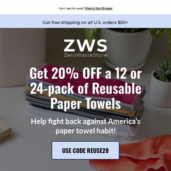 📣 20% Off Reusable Paper Towels!! Today Only! 🙌