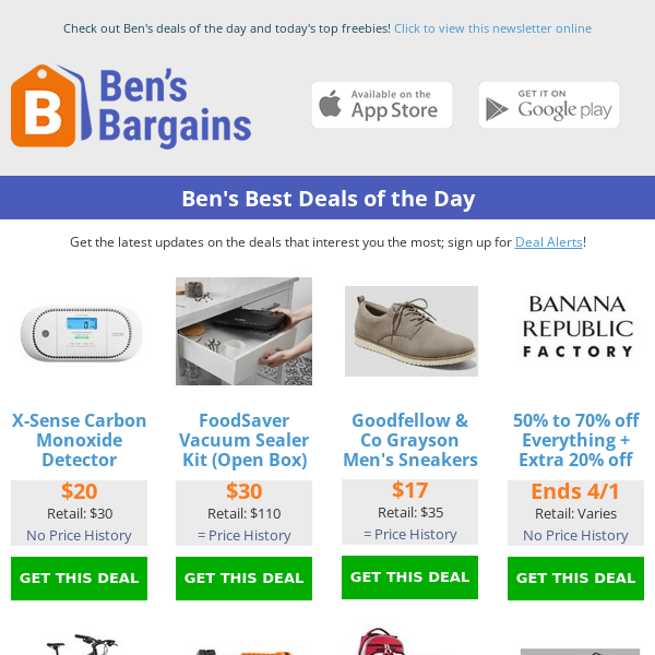 Ben's Best Deals: $20 Carbon Monoxide Detector - $66 Nike Sneakers - $17 Lavazza K-Cups (60ct)