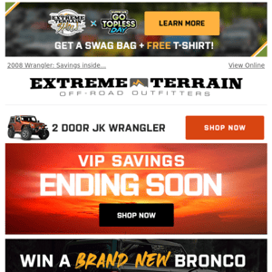 📢 VIP Coupons Expiring + WIN a $100K Modded Bronco 📢