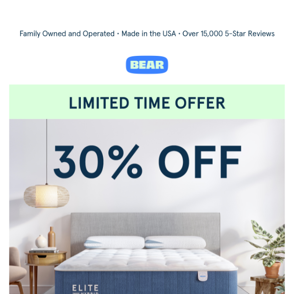 Take 30% Off Your Mattress + Free Accessories!