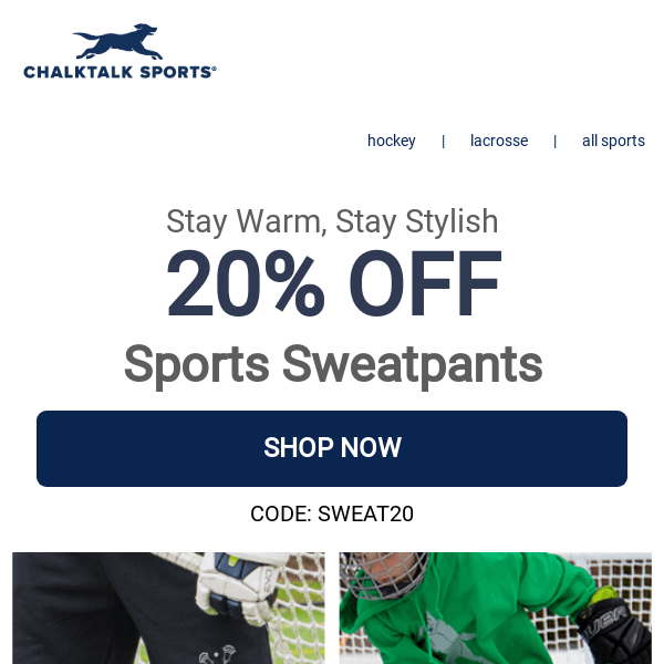 Post Game Gear: 20% Off Sweatpants