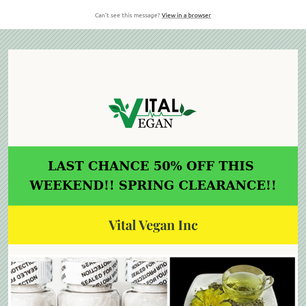 LAST CHANCE! SAVE 50% OFF ALL WEEKEND!! SPRING CLEARANCE!!