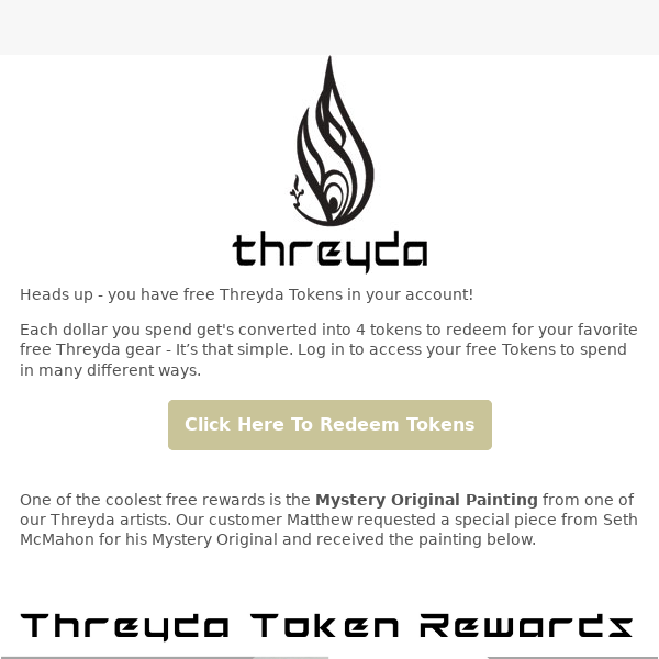 You have Threyda Tokens waiting