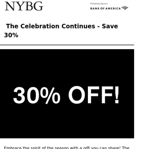The Celebration Continues - Save 30%