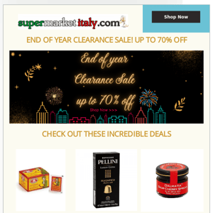 END OF YEAR CLEARANCE SALE! HUGE discounts on Coffee, Olive Oil and MORE!