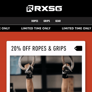 🚨 20% OFF Ropes & Grips