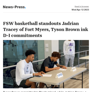 News alert: FSW hoops standouts Jadrian Tracey of Fort Myers signs with Oregon, Tyson Brown with URI