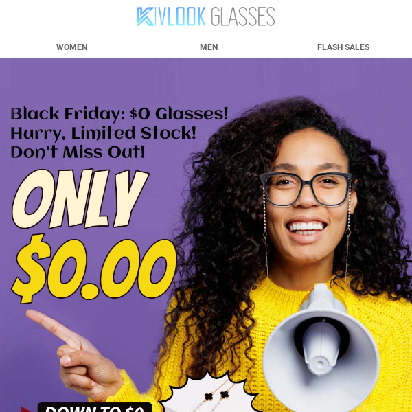 🎁Black Friday: $0 Glasses! Hurry, Limited Stock! Don't Miss Out!