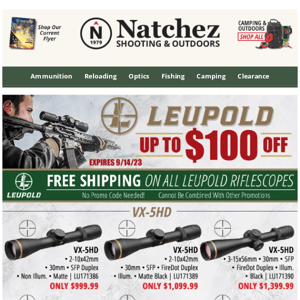 Up to $100 Off with Leupold Top Selling Scopes