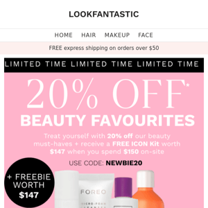 IT'S BACK! 20% OFF + FREE GIFT WORTH $147