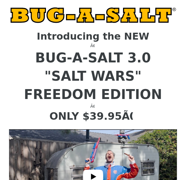 Memorial Day Sale - SAVE $10!  BUG-A-SALT 3.0 Salt Wars Freedom Edition!