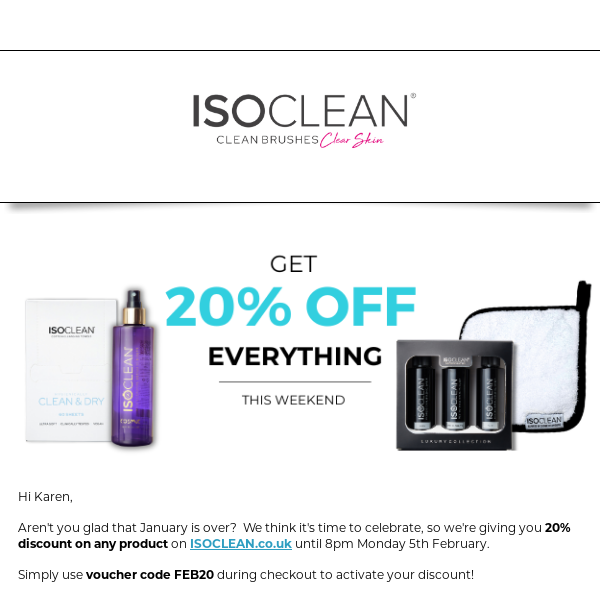 Iso Clean Get 20% Off At Isoclean.co.uk This Weekend Only!