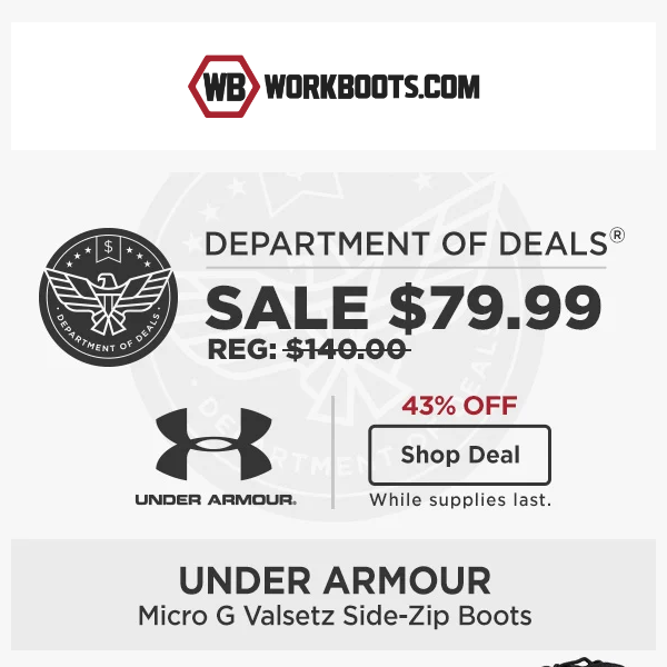 DOD: $79.99 for UA boots? Sign us UP!