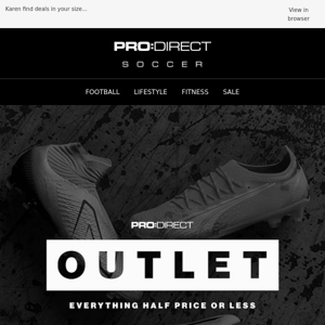 Outlet | Everything Half Price Or Less!