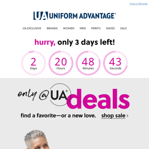 Only 3 days left to score BIG on UA Deal Days