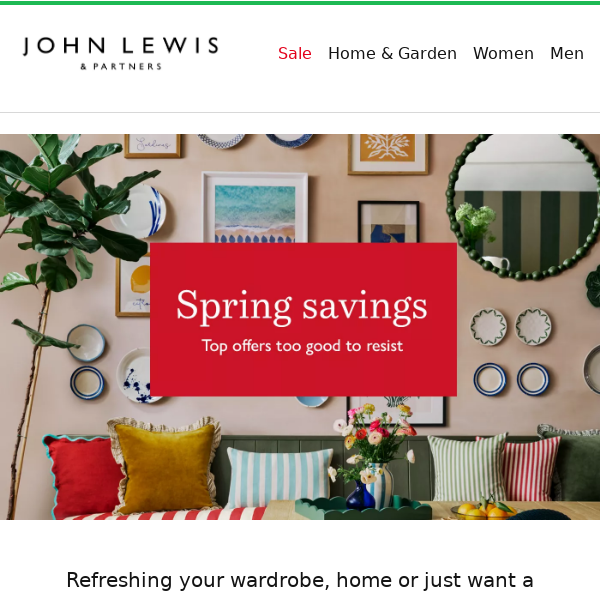 Spring savings now on