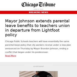 Mayor Johnson extends parental leave benefits to teachers union in departure from Lightfoot policy