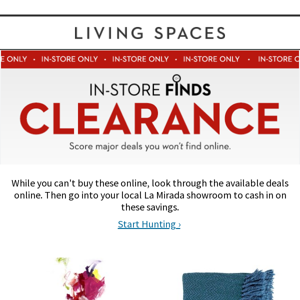 In-store only clearance items! Up to 90% off