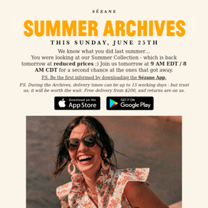 Summer Archives tomorrow! ☀️