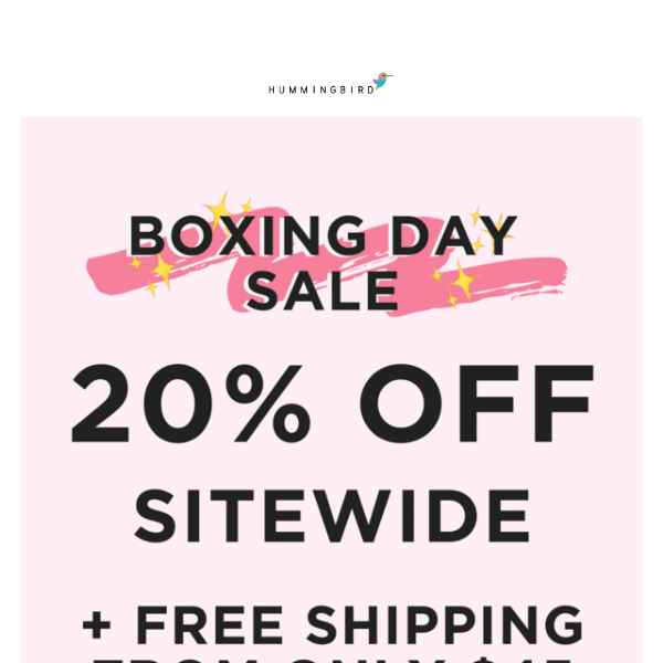 REMINDER: 20% OFF STOREWIDE | BOXING DAY SALE 🥊