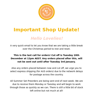 📣 VERY IMPORTANT SHOP UPDATE 😧