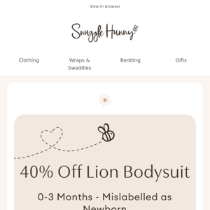 40% off Lion Bodysuit | Yep that's right!