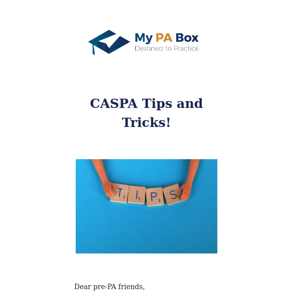 CASPA Tips and Tricks