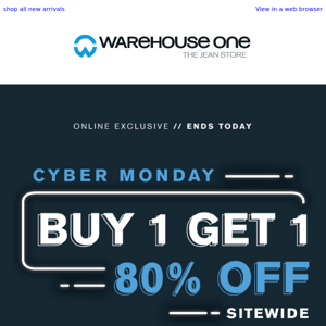 CYBER MONDAY DEALS | BOGO 80% OFF | ENDS TODAY