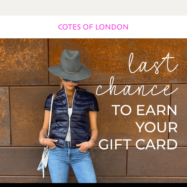 Last Chance for a Free $50 Gift Card.