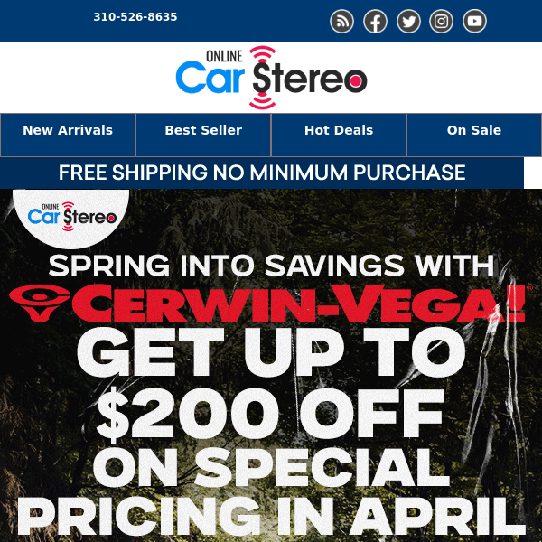 Spring into Savings with Cerwin Vega! Get up to $200 OFF on Special Pricing this April