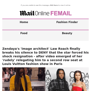 Zendaya's 'image architect' Law Roach finally breaks his silence to DENY that the star forced his shock resignation - after video emerged of her 'rudely' relegating him to a second row seat at Louis Vuitton fashion show in Paris