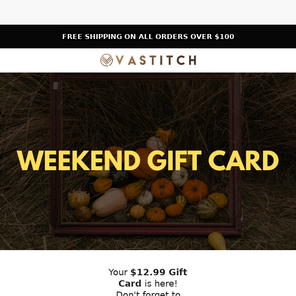 12.99 Gift card – get a free scrunchie too!