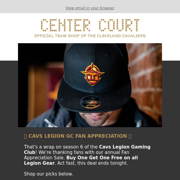 Cleveland Cavaliers Team Shop - Latest Emails, Sales & Deals