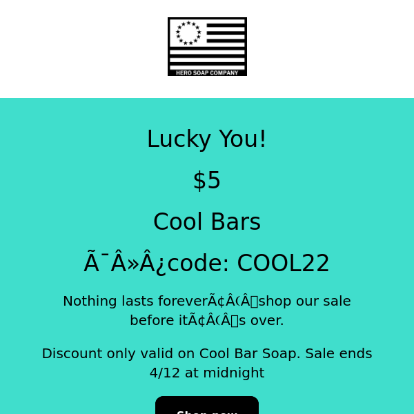 As cool as the other side of the pillow! $5 Cool Bar Soap. Code: COOL22