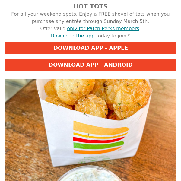 FREE tots this weekend