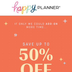 Ends Today: 50% OFF Planner Add-ons