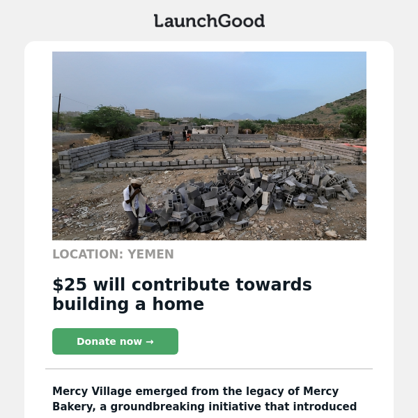 Help build homes in Yemen 🏠