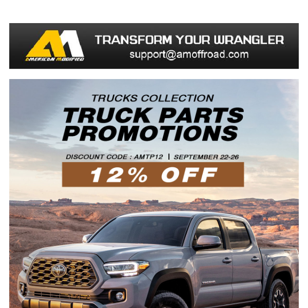 12% OFF  All The Truck Parts🥳Don't Miss it!