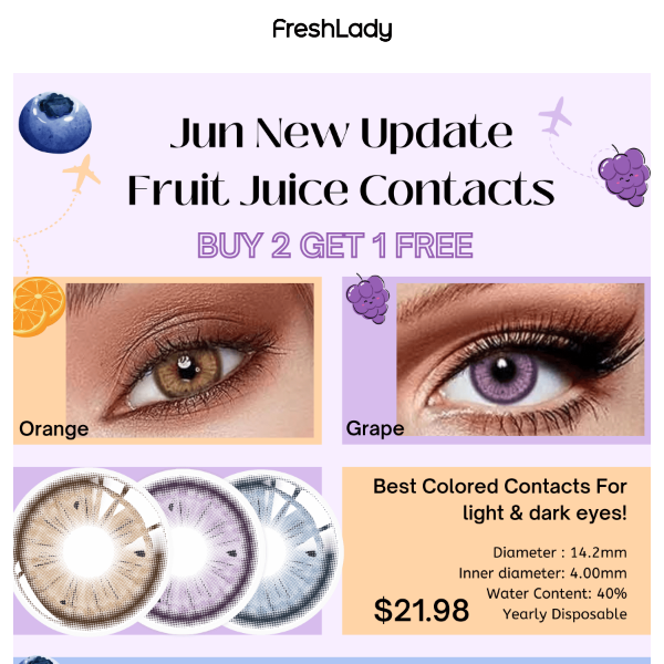 😍Fruit Juice Colored Contacts - Meet Your New Look!