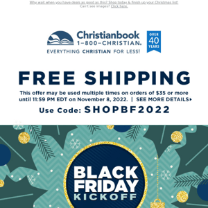 Free Shipping + Save 50-70% during our Black Friday Kickoff