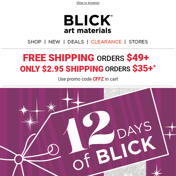 Online Promo Offer  BLICK Art Materials