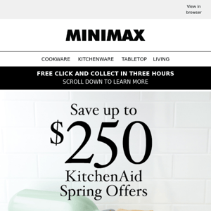 Save up to $250 on KitchenAid Spring Offers