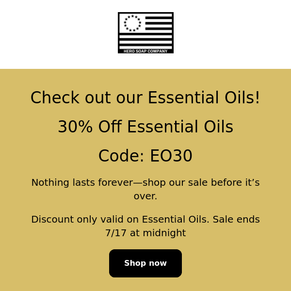 30% off Essential Oils! Code: EO30