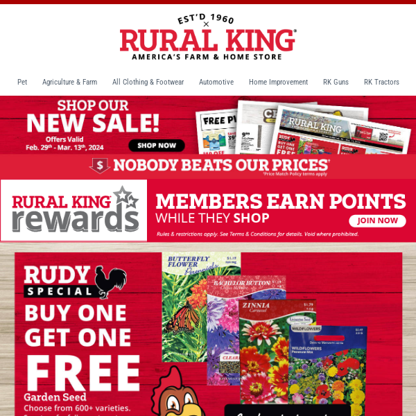 Shop Now for Great Savings! Deals on Cam2 Ag-20, Diamond Naturals Dog Food & Rural King by King Kutter!