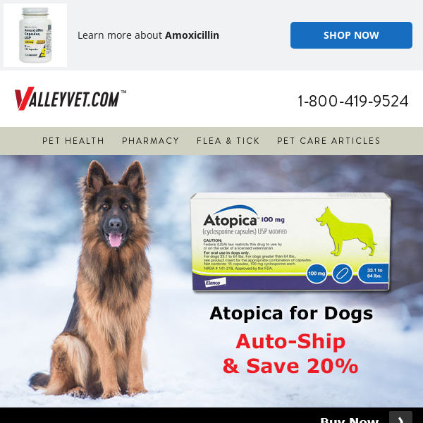 Atopica: AutoShip for up to 20% Savings