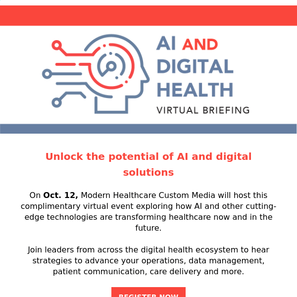Join us for the AI and Digital Health Virtual Briefing Oct. 12